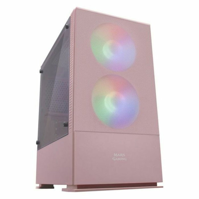 Mars Gaming MCZ Premium Boîtier PC Micro-ATX avec 2 ventilateurs RGB, USB 3.0, fenêtre acrylique, noir