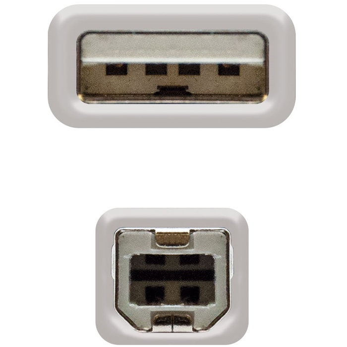 Nanocable Câble USB 2.0 Imprimante Type A/M vers B/M 1.8 mètres Beige