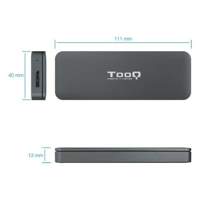 Boîtier Externe TooQ TQE-2281G SSD M.2 M.2 USB 3.1 SATA Micro USB B USB 3.2 Boîtier Externe TooQ TQE-2281G SSD M.2 M.2 USB 3.1 SATA Micro USB B USB 3.2