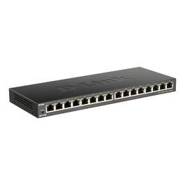 D-Link Switch réseau 16 ports Gigabit DGS-1016S / DGS-1016S/E, boîtier noir pour bureau