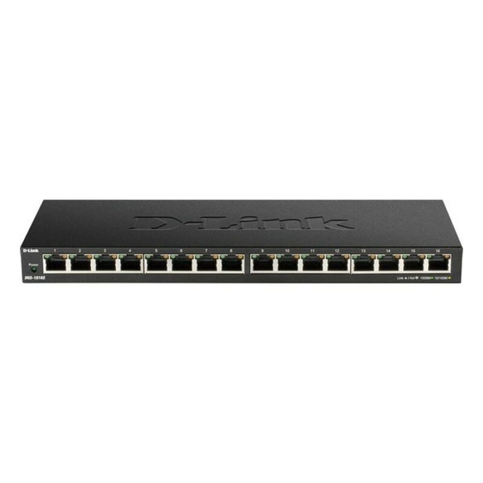 D-Link Switch réseau 16 ports Gigabit DGS-1016S / DGS-1016S/E, boîtier noir pour bureau