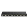 D-Link Switch réseau 16 ports Gigabit DGS-1016S / DGS-1016S/E, boîtier noir pour bureau