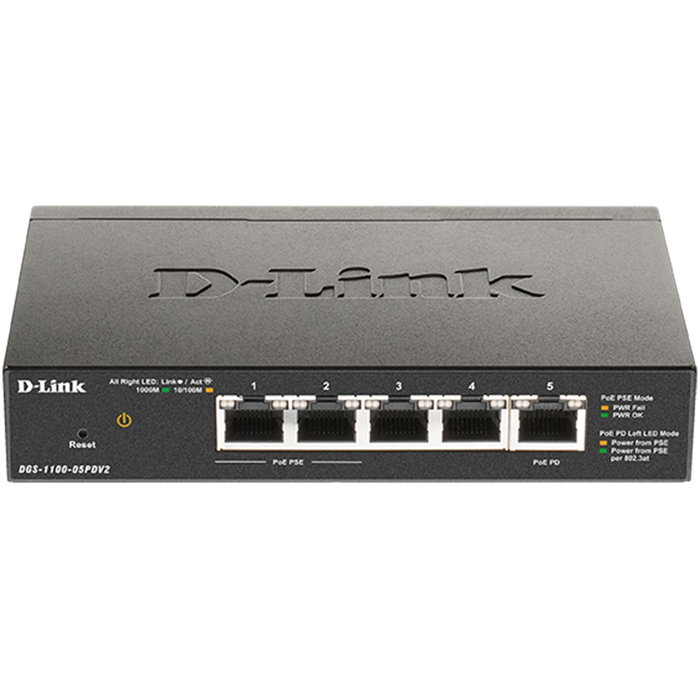 D-Link Switch 5 Puertos Gigabit Poe Powered Gestionnaire Intelligent 2 Ports PoE Métal D-Link Switch 5 Puertos Gigabit Poe Powered Gestionnaire Intelligent 2 Ports PoE Métal