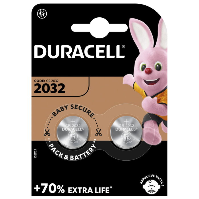 Duracell Micro pile bouton lithium CR2032 3V (Pack de 2)
