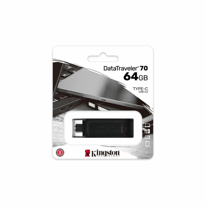Clé USB Kingston DT70/64GB usb c Noir 64 GB