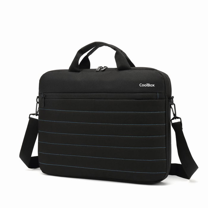 Coolbox Housse Malette Ordinateur Portable 14 Pouces Rembourrée Imperméable Sacoche Bandoulière Noire Bleue