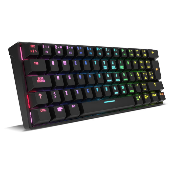 Krom Kluster Mini Keyboard Gaming Mécanique 60% RGB Bluetooth 5.0 et USB – Disposition Espagne – NXKROMKLSTRSP Krom Kluster Mini Keyboard Gaming Mécanique 60% RGB Bluetooth 5.0 et USB – Disposition Espagne – NXKROMKLSTRSP