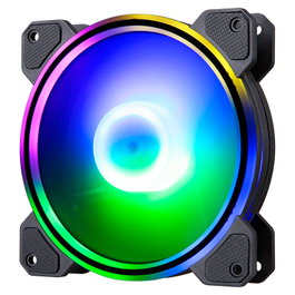 Hiditec N8-ARGB Ventilateur de Boîtier PC 120mm ARGB Double Anneau Silencieux Noir