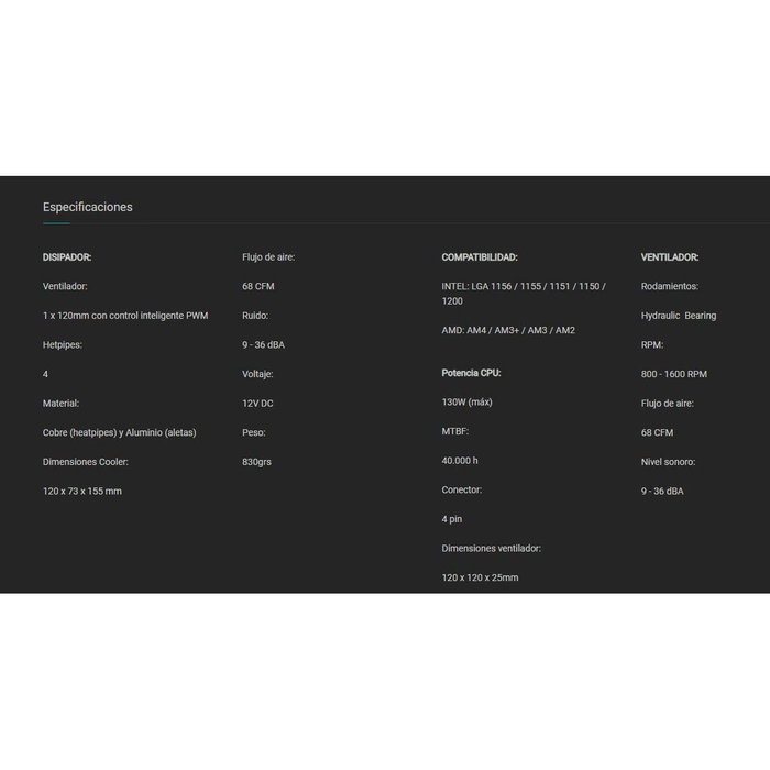 Ventilateur et dissipateur de chaleur Hiditec C12 PWM