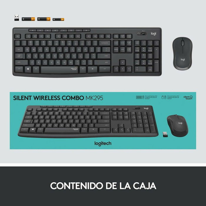 Logitech MK295 Combo Clavier et Souris sans fil Noir Espagnol QWERTY