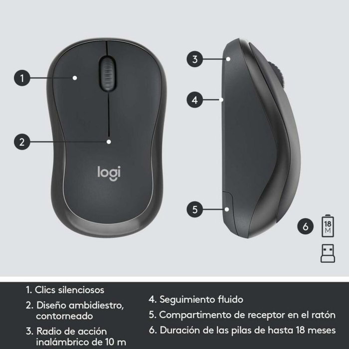 Clavier et souris sans fil Logitech MK295 Noir Espagnol Qwerty
