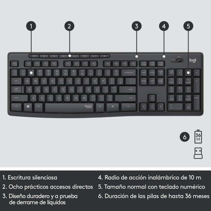 Clavier et souris sans fil Logitech MK295 Noir Espagnol Qwerty