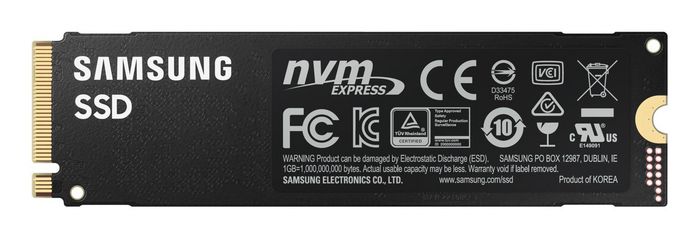 Samsung 980 PRO - SSD 1 To M.2 NVMe PCIe 4.0, Vitesse de lecture jusqu'à 7000 Mo/s, Format 2280, Contrôleur Elpis, V-NAND MLC