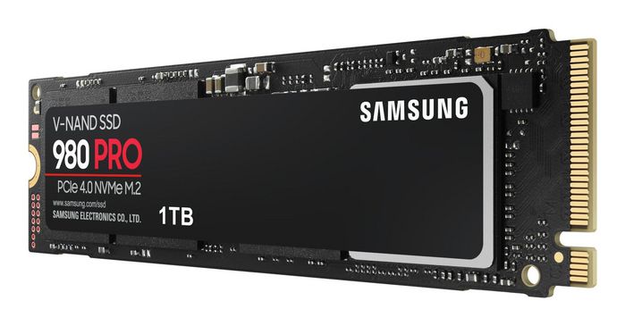 Samsung 980 PRO - SSD 1 To M.2 NVMe PCIe 4.0, Vitesse de lecture jusqu'à 7000 Mo/s, Format 2280, Contrôleur Elpis, V-NAND MLC