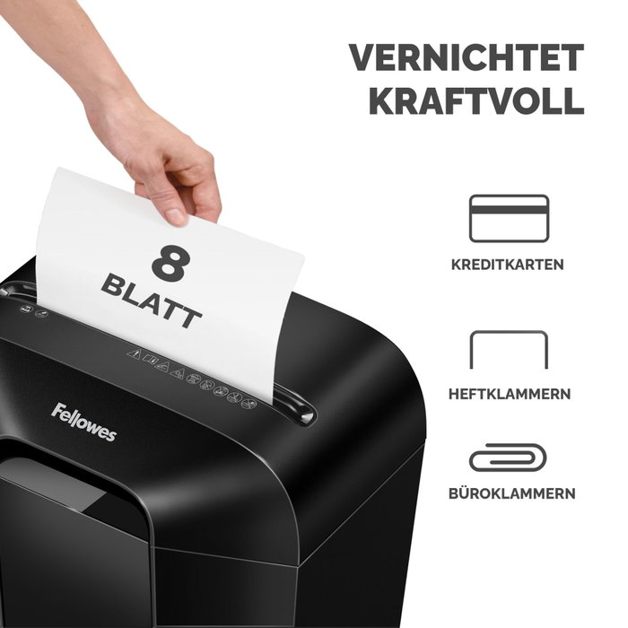 Fellowes Powershred LX45 Destructrice de papier coupe en particules 17L Noir