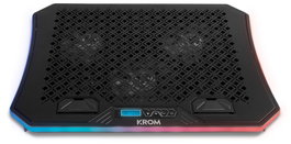 Krom Kooler Base de Refroidissement pour Laptop RGB 19" 6 Ventilateurs USB Aluminium Noir