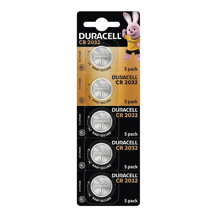 Duracell CR2032 Micro pile bouton au lithium 3 V, pack de 5 unités