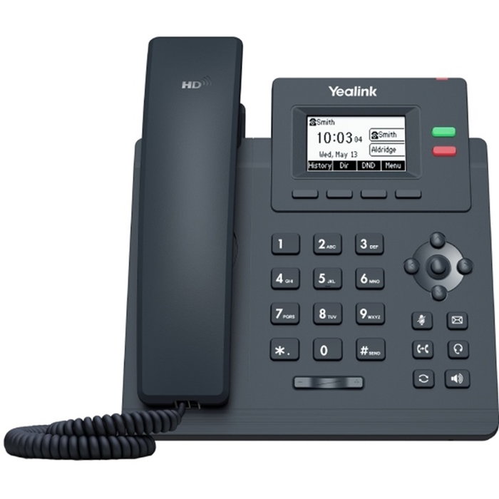 Yealink SIP-T31P Téléphone VoIP IP avec écran LCD, 2 comptes SIP, HD Audio et PoE