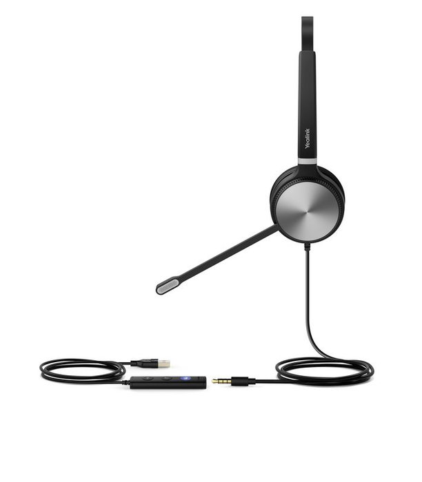 Yealink UH36 Casque Mono USB avec connectivité USB-A/USB-C et prise 3.5mm, optimisé pour Microsoft Teams et IP phones, avec annulation de bruit