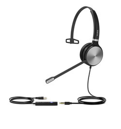 Yealink UH36 Casque Mono USB avec connectivité USB-A/USB-C et prise 3.5mm, optimisé pour Microsoft Teams et IP phones, avec annulation de bruit