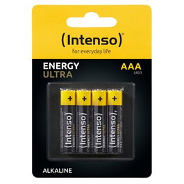 Intenso Pack Piles Alcalines AAA LR03 Energy Ultra - 4 Unités, 1.5V, 1250 mAh