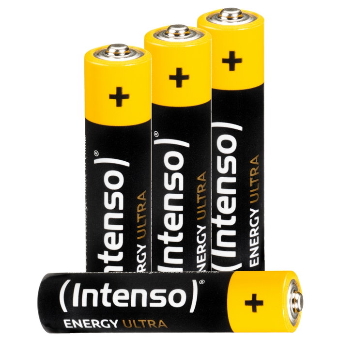 Intenso Pack Piles Alcalines AAA LR03 Energy Ultra - 4 Unités, 1.5V, 1250 mAh