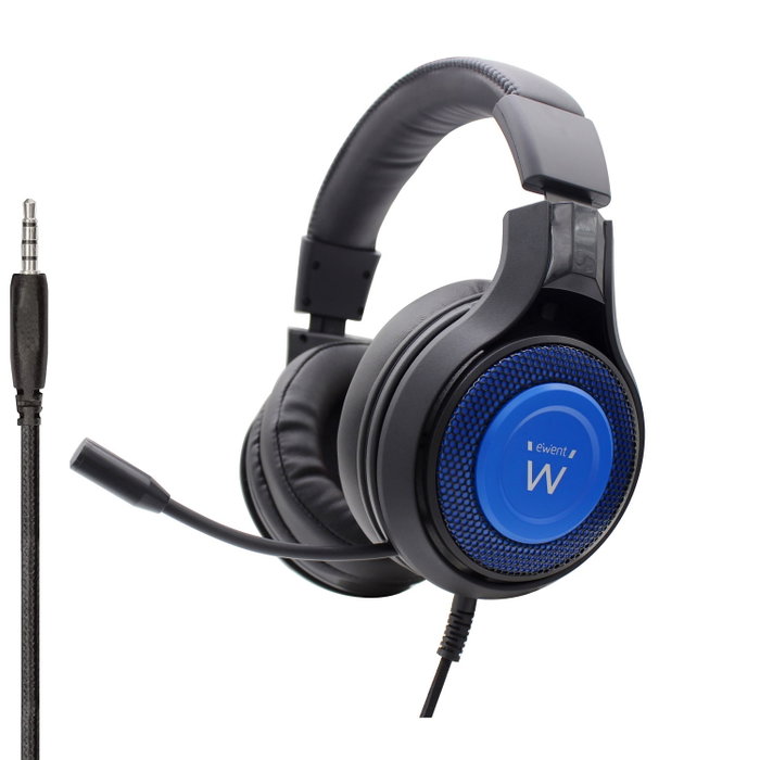 Ewent Pl3322 Casque Gaming 50mm avec Microphone Filaire Noir pour PC Xbox PlayStation Smartphone Tablette