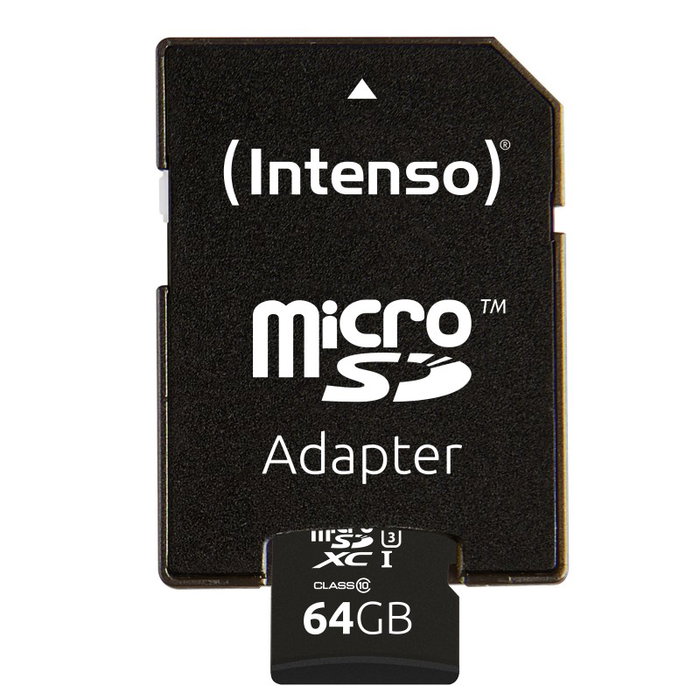Intenso 3433490 Carte Mémoire Micro SDXC 64 Go Classe 10 UHS-I U1 Intenso 3433490 Carte Mémoire Micro SDXC 64 Go Classe 10 UHS-I U1