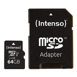 Intenso 3433490 Carte Mémoire Micro SDXC 64 Go Classe 10 UHS-I U1