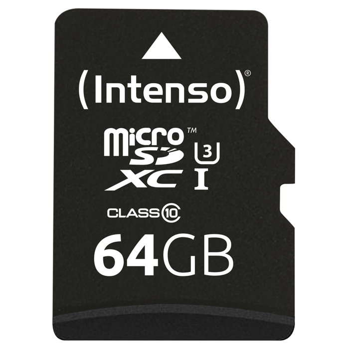 Intenso Carte mémoire micro SD 64 Go professionnelle v30 + adaptateur SD