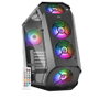 Mars Gaming MC51 Premium Boîtier PC ATX, 5x 12cm ARGB, Fenêtre Verre Trempé, Contrôle RF