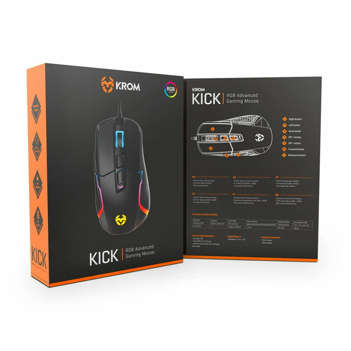 Souris Gaming Krom Kick 6200 dpi Noir RGB