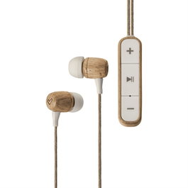 Energy Sistem Écouteurs Intra-Auriculaires Eco Beech Bluetooth 5.1 USB-C Bois de Hêtre Naturel, Autonomie 8h, avec Micro