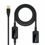 NANOCABLE Câble rallonge USB 2.0 10m avec amplificateur, Noir