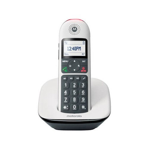 Motorola CD5001 Téléphone sans fil DECT numérique avec répondeur, Grand écran rétroéclairé, Répertoire 150 contacts, Blanc
