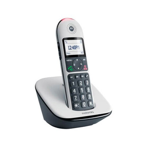 Motorola CD5001 Téléphone sans fil DECT numérique avec répondeur, Grand écran rétroéclairé, Répertoire 150 contacts, Blanc