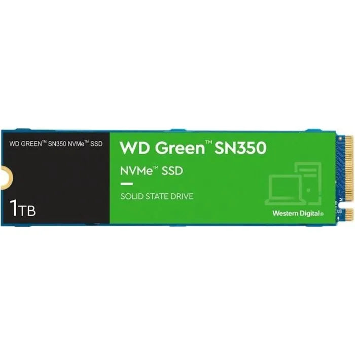 Western Digital Disque SSD Interne Green SN350 1 To M.2 NVMe PCIe 3.0 x4 WDS100T3G0C Western Digital Disque SSD Interne Green SN350 1 To M.2 NVMe PCIe 3.0 x4 WDS100T3G0C