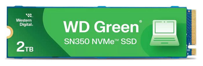 Western Digital WD Green SN350 SSD NVMe 2 To PCIe M.2 2280, vitesse de lecture jusqu'à 3200 Mo/s