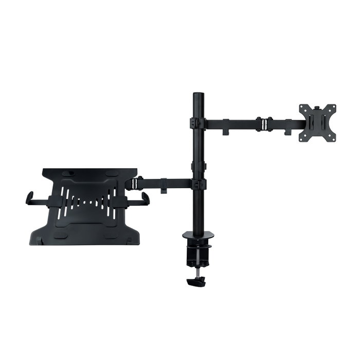 Tooq Support Mural pour Écran et PC Portable 13-32 Pouces et 10-15.6 Pouces, VESA 75x75/100x100, Rotation 180°, Inclinaison 45°, Noir