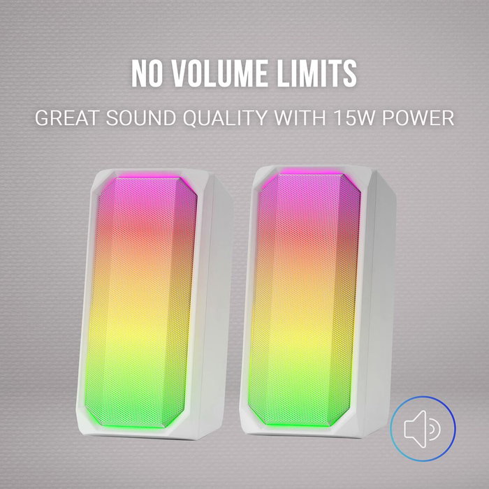 Haut-parleurs bluetooth portables Mars Gaming MSRGBW Blanc 15 W 4 W