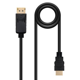 Nanocable Câble Convertisseur DisplayPort vers HDMI 0.5m Noir 4K Compatible DP 1.2a HDMI 1.4b