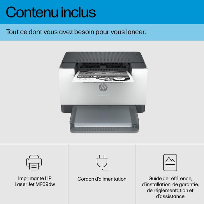 HP Imprimante Laserjet M209dw, Laser Monochrome, Impression Recto Verso Automatique, WiFi, 30 ppm, 600 x 600 ppp, A4