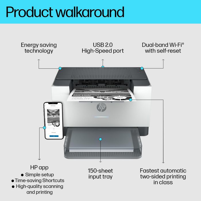 HP Imprimante Laserjet M209dw, Laser Monochrome, Impression Recto Verso Automatique, WiFi, 30 ppm, 600 x 600 ppp, A4