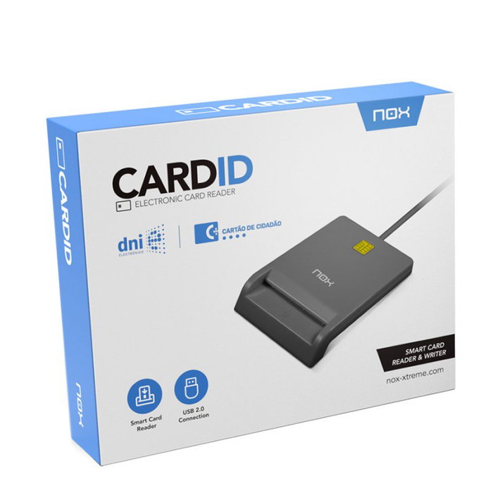 Nox NXLITECARDID Lecteur de carte à puce USB 2.0 DNIe PC/SC CCID compatible Windows Mac Linux