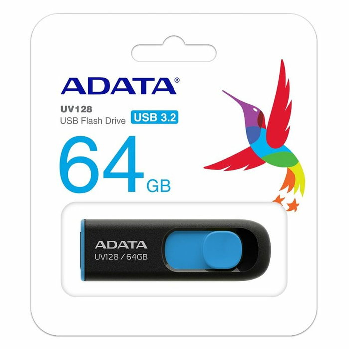 Clé USB Adata AUV128-64G-RBE 64 GB Bleu Clé USB Adata AUV128-64G-RBE 64 GB Bleu