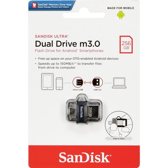 SanDisk Ultra Dual M3.0 256 GB USB 3.0 / micro USB