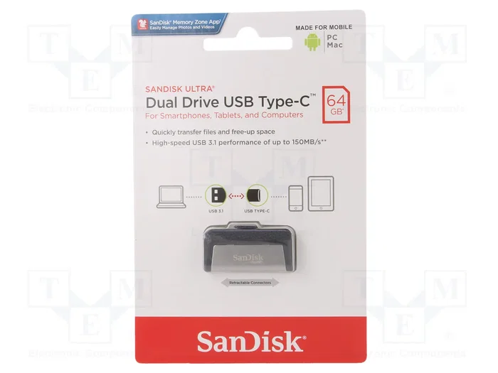 SanDisk Ultra Dual Drive 64 Go USB Type-C/Type-A
