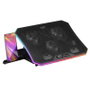 Mars Gaming Base de refroidissement pour portable 19 pouces avec 3 ventilateurs, éclairage ARGB, support pour smartphone - MNBC6