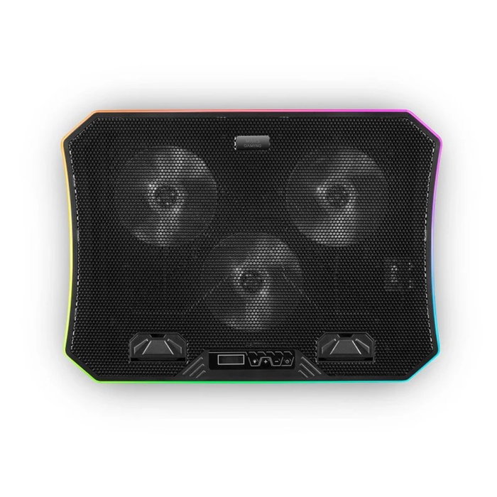 Mars Gaming Base de refroidissement pour portable 19 pouces avec 3 ventilateurs, éclairage ARGB, support pour smartphone - MNBC6