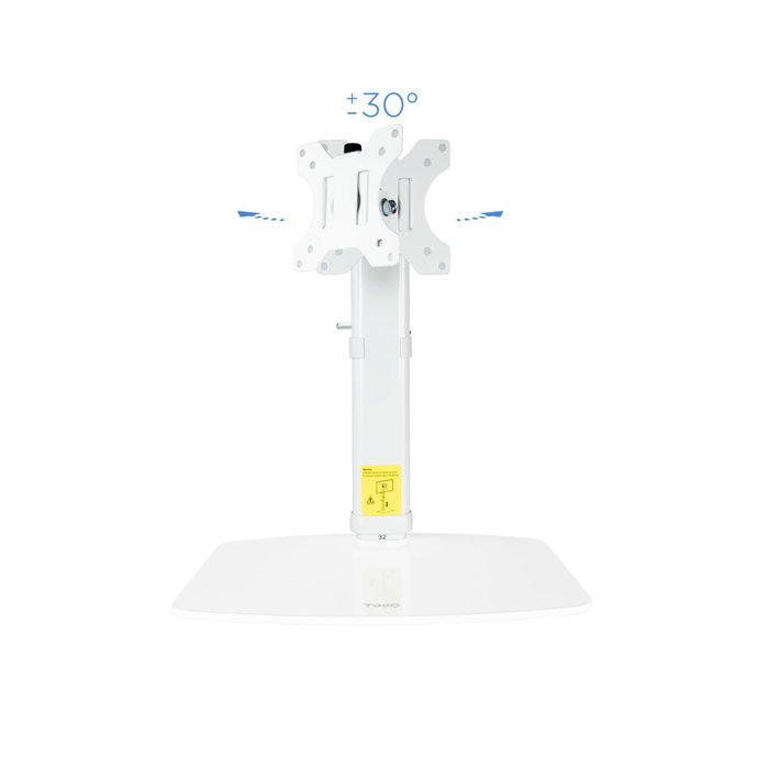 Tooq Support de Table pour Écran 17-27 Pouces Blanc VESA 75x75/100x100